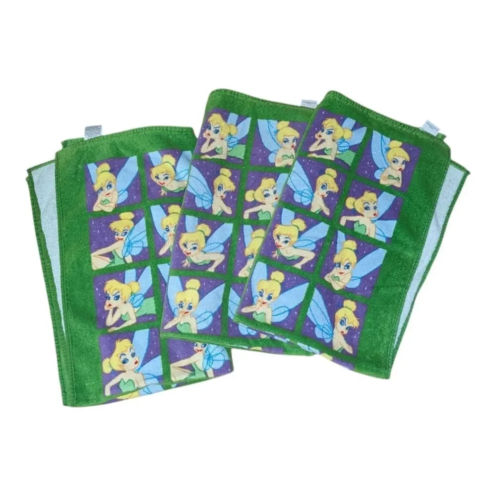Vintage Y2K Disney Tinker Bell Towels Set of 3 WestPoint Stevens 100% Cotton